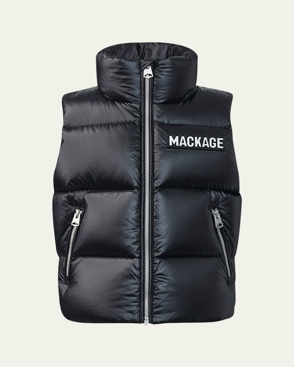 Kid's Charlee Quilted Logo Vest, Size 2-